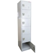 Galaxy Design 6 Door Metal Locker Cabinet With Plastic Handle Grey Color Size L x W x H 45 x 45 x 185 cm Model - GDF-6T.