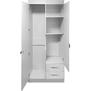 Galaxy Design 2 Door Wooden Cupboard White Color Size L x W x H 90 x 50 x 210 cm Model - GDF-8813.