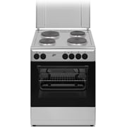 Milton Electric Cooking Range 4 Burner Hot Plates With Oven Silver Colour Size 60 x 60 cm Made in Turkey Model FS6058HPS 1 - Year Brand Warranty.