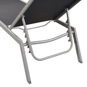 vidaXL Sun Loungers 2pcs With Table Steel & Textilene