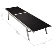 vidaXL Sun Loungers 2pcs With Table Steel & Textilene