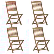 vidaXL Folding Outdoor Chairs 4 pcs Solid Acacia Wood