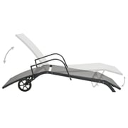 vidaXL Sun Lounger Steel and Textilene