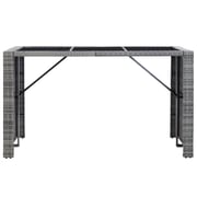 vidaXL 7 Piece Garden Bar Set with Cushions Poly Rattan Grey