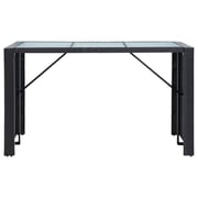 vidaXL 7 Piece Garden Bar Set with Cushions Poly Rattan Black