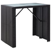 vidaXL 5 Piece Outdoor Bar Set Poly Rattan and Glass Black