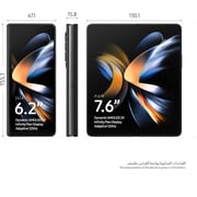 سامسونج جالاكسي Z فولد 4 5G SM-F936B 12 جيجابايت رام، 256 جيجابايت روم، (شريحتين وفتحة Esim) هاتف ذكي أسود فانتوم - إصدار دولي