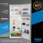 Beko 550L Top Mount Refrigerator, NeoFrost Dual Cooling, Silver - RDNT550XS