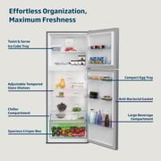 Beko 550L Top Mount Refrigerator, NeoFrost Dual Cooling, Silver - RDNT550XS