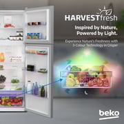 Beko 550L Top Mount Refrigerator, NeoFrost Dual Cooling, Silver - RDNT550XS