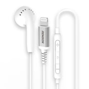 Remson Wired Mono Single MFI Lightning Connector Headphone White