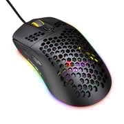 ماوس ألعاب سلكي HXSJ X600 بإضاءة خلفية RGB على شكل قرص عسلي مجوف 6400 ديسيبل متوحد الخواص ماكرو برمجة ألعاب مكتب منزلي ماوس للكمبيوتر المكتبي واللابتوب