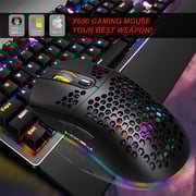 ماوس ألعاب سلكي HXSJ X600 بإضاءة خلفية RGB على شكل قرص عسلي مجوف 6400 ديسيبل متوحد الخواص ماكرو برمجة ألعاب مكتب منزلي ماوس للكمبيوتر المكتبي واللابتوب