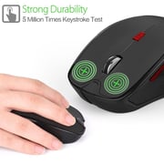 HXSJ T21 2.4ghz Bluetooth 3.0 6-keys Wireless 2400dpi Four-speed Adjustable Optical Gaming Mouse For Desktop Computers / Laptops