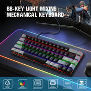 HXSJ V800 68 Keys Type-c Wired Cool Backlight Mechanical Keyboard (Blue Shaft)