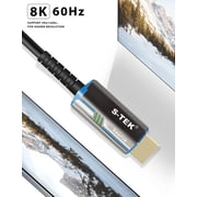S-TEK 8K [50 متر / 164 قدم] كبل AOC HDMI عالي السرعة 48 جيجابت في الثانية HDMI 2.1 8K 60 هرتز 4K 120 هرتز، eARC، HDR ديناميكي، Dolby Vision، متوافق مع أجهزة العرض الشاقة، غرف السينما، غرف الاجتماعات، الألياف OM3