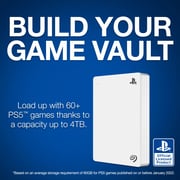 Seagate Game Drive for PS5 4TB External Hard Drive USB 3.0 - White