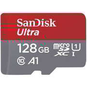 Sandisk Ultra UHS I MicroSD Memory Card 128GB Red/Grey SDSQUAB-128G-GN6MN