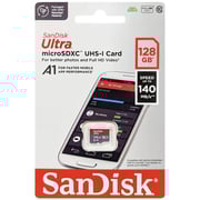 Sandisk Ultra UHS I MicroSD Memory Card 128GB Red/Grey SDSQUAB-128G-GN6MN