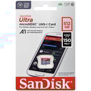 Sandisk Ultra UHS I MicroSD Memory Card 512GB Red/Grey SDSQUAC-512G-GN6MN