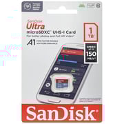 Sandisk Ultra UHS I MicroSD Memory Card 1TB Red/Grey SDSQUAC-1T00-GN6MN