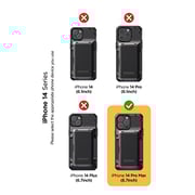 VRS Design Damda Glide Pro designed for iPhone 14 Pro MAX case cover wallet [Semi Automatic] slider Credit card holder Slot [3-4 cards] - Black Groove