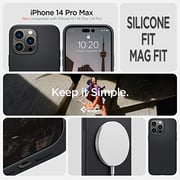 Spigen Silicone Fit (MagFit) compatible with MagSafe designed for iPhone 14 Pro Max case cover (2022) - Black