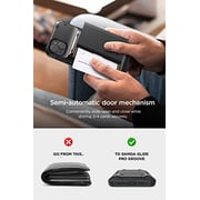 VRS Design Damda Glide Pro designed for iPhone 14 PLUS case cover wallet [Semi Automatic] slider Credit card holder Slot [3-4 cards] - Black Groove