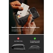 VRS Design Damda Glide Hybrid designed for iPhone 14 Pro MAX case cover wallet [Semi Automatic] slider Credit card holder Slot [3-4 cards] & Kickstand - Black Groove