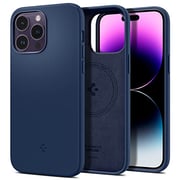 Spigen Silicone Fit (MagFit) compatible with MagSafe designed for iPhone 14 Pro Max case cover (2022) - Navy Blue