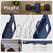 Spigen Silicone Fit (MagFit) compatible with MagSafe designed for iPhone 14 Pro Max case cover (2022) - Navy Blue