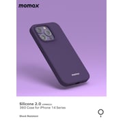 غطاء حماية موماكس سيليكون 2.0 مصمم لهاتف أيفون 14 برو ماكس متوافق مع ماج سيف - أرجواني عميق