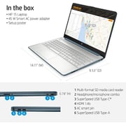 HP 15-EF2126WM Laptop AMD Ryzen 5-5500U 2.1GHz 32GB 1TB SSD AMD Radeon Graphics Windows 10 15.6inch FHD Spruce Blue English/Arabic Keyboard International Version- Customized