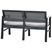 vidaXL 2-Seater Garden Bench with Cushions 120 cm Plastic Anthracite