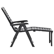 vidaXL Folding Sun Lounger Plastic Anthracite