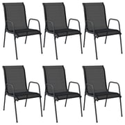 vidaXL Garden Chairs 6 pcs Steel and Textilene Black