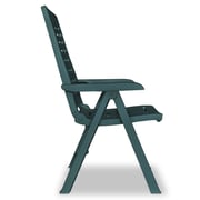 vidaXL Reclining Garden Chairs 2 pcs Plastic Green