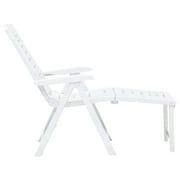 vidaXL Folding Sun Lounger Plastic White