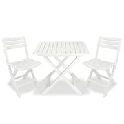 vidaXL 3 Piece Folding Bistro Set Plastic White