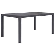 vidaXL Garden Table Brown 150x90x72 cm Plastic Rattan Look