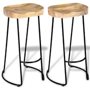 vidaXL Bar Stools 2 pcs Solid Mango Wood