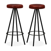 vidaXL Bar Stools 2 pcs Real Leather