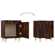 vidaXL Bed Cabinet with Solid Wood Legs Smoked Oak 40x30x50 cm