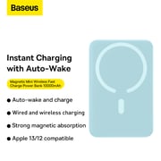 Baseus Magnetic Mini Wireless Fast Charge Power Bank 10000mAh 20W Portable Charger Blue