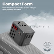 Promate Universal Travel Adapter 36 Watt Black