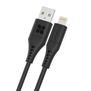 Promate USB-A to Lightning Cable with 2.4V Output, 480 Mbps Data Sync and 1.2m Cord, PowerLink-Ai120 Black
