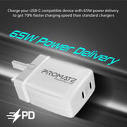 Promate Dual Port Wall Charger White