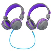 JLab JBuddies Studio Wireless On Ear Kids Headset Graphite Violet