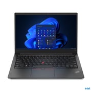 لابتوب Lenovo ThinkPad E14 Gen 4 21E3009JGP (2022) معالج Core i7-1255U الجيل 12 ذاكرة رام 16 جيجابايت ومحرك أقراص (SSD) 512 جيجابايت بطاقة رسومات Intel Iris Xe شاشة FHD مقاس 14 بوصة لوحة مفاتيح إنجليزية يعمل بنظام تشغيل Windows 11 Pro - إصدار دولي