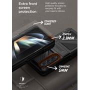 VRS Design Terra Guard Ultimate S [S-Pen Compartment in Hinge Protection] designed for Samsung Galaxy Z Fold 4 case cover (2022) with Kickstand & Screen Protector- Matte Black (S-Pen NOT included)